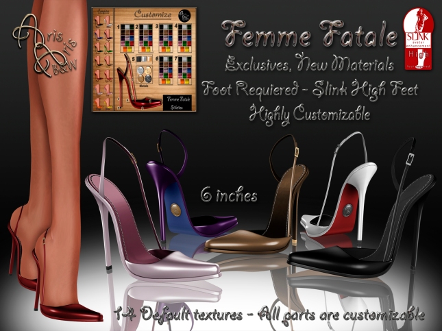 ArisAris - B&W - AA77 - Femme Fatale Shoes for Slink Feet